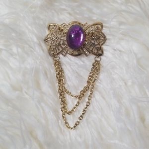 Purple Stone Vintage Collar Pin